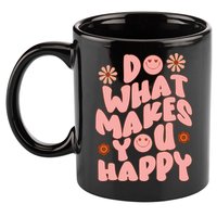 Do What Makes You Happy Hippie Retro Smile 11oz C Handle Ceramic Mug