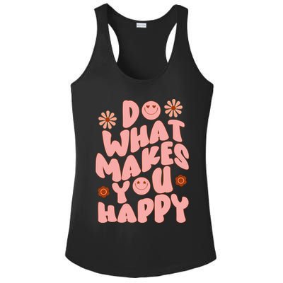 Do What Makes You Happy Hippie Retro Smile Ladies PosiCharge Competitor Racerback Tank