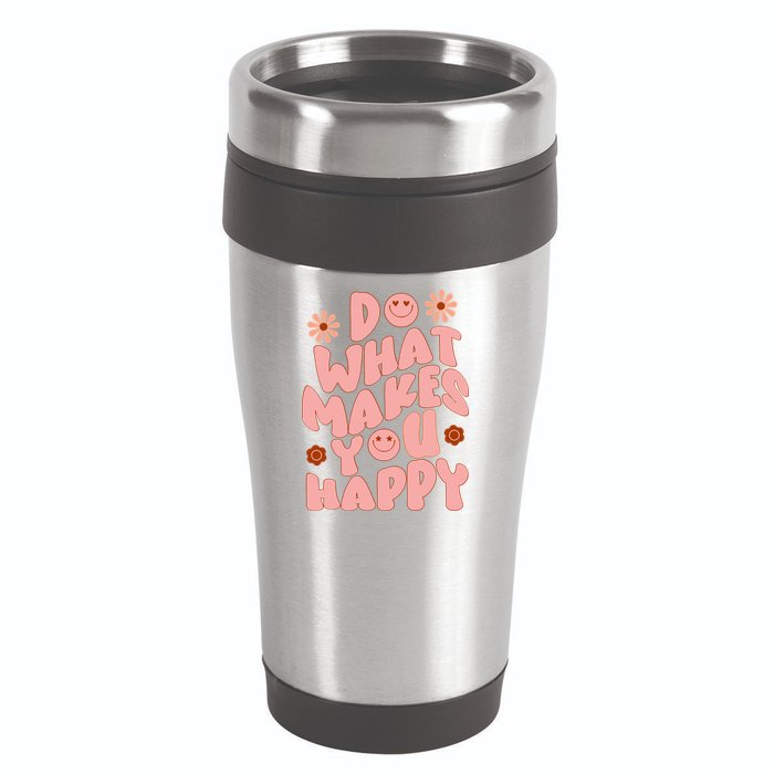 Do What Makes You Happy Hippie Retro Smile 16oz Travel Tumbler