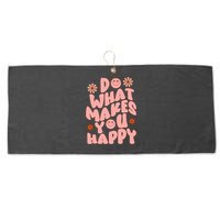 Do What Makes You Happy Hippie Retro Smile Large Microfiber Waffle Golf Towel