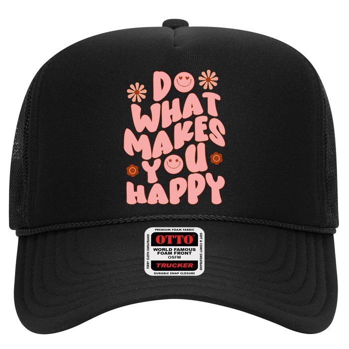 Do What Makes You Happy Hippie Retro Smile Trucker Hat