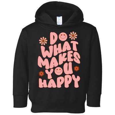 Do What Makes You Happy Hippie Retro Smile Toddler Hoodie