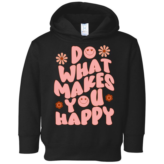 Do What Makes You Happy Hippie Retro Smile Toddler Hoodie