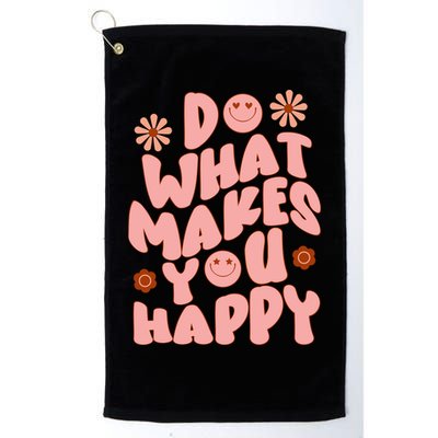 Do What Makes You Happy Hippie Retro Smile Golf Towel
