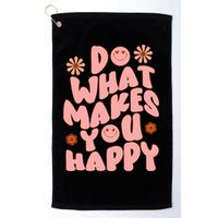 Do What Makes You Happy Hippie Retro Smile Golf Towel