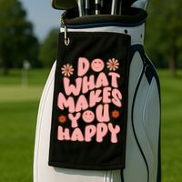 Do What Makes You Happy Hippie Retro Smile Golf Towel