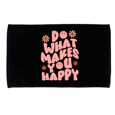 Do What Makes You Happy Hippie Retro Smile Microfiber Hand Towel