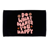 Do What Makes You Happy Hippie Retro Smile Microfiber Hand Towel
