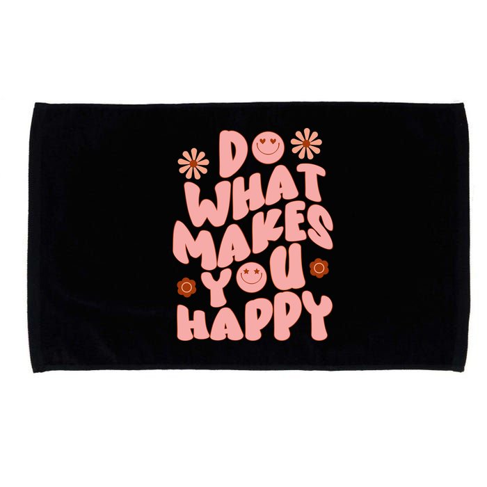 Do What Makes You Happy Hippie Retro Smile Microfiber Hand Towel