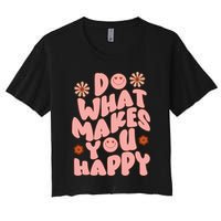 Do What Makes You Happy Hippie Retro Smile Crop Top