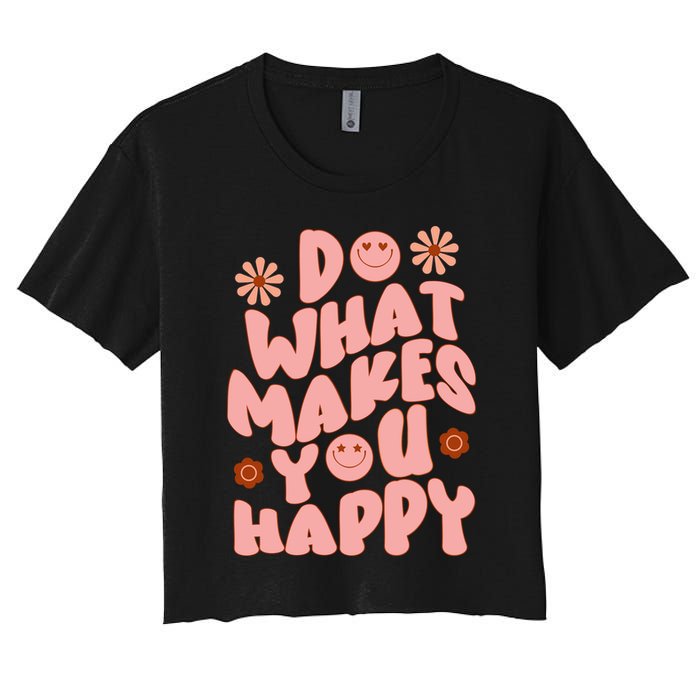 Do What Makes You Happy Hippie Retro Smile Crop Top