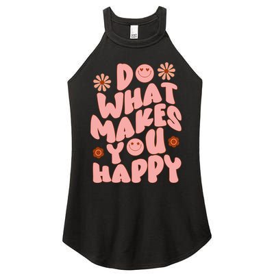 Do What Makes You Happy Hippie Retro Smile Women's Perfect Tri Rocker Tank