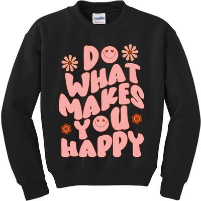 Do What Makes You Happy Hippie Retro Smile Kids Sweatshirt