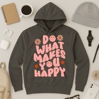 Do What Makes You Happy Hippie Retro Smile Hoodie