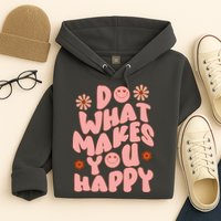 Do What Makes You Happy Hippie Retro Smile Hoodie