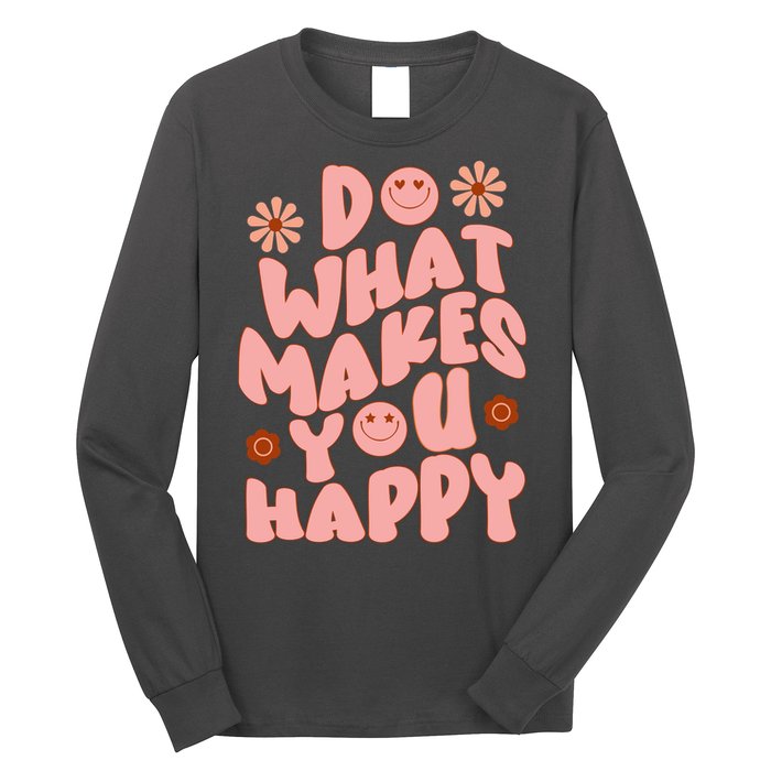 Do What Makes You Happy Hippie Retro Smile Long Sleeve Shirt