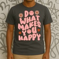 Do What Makes You Happy Hippie Retro Smile T-Shirt