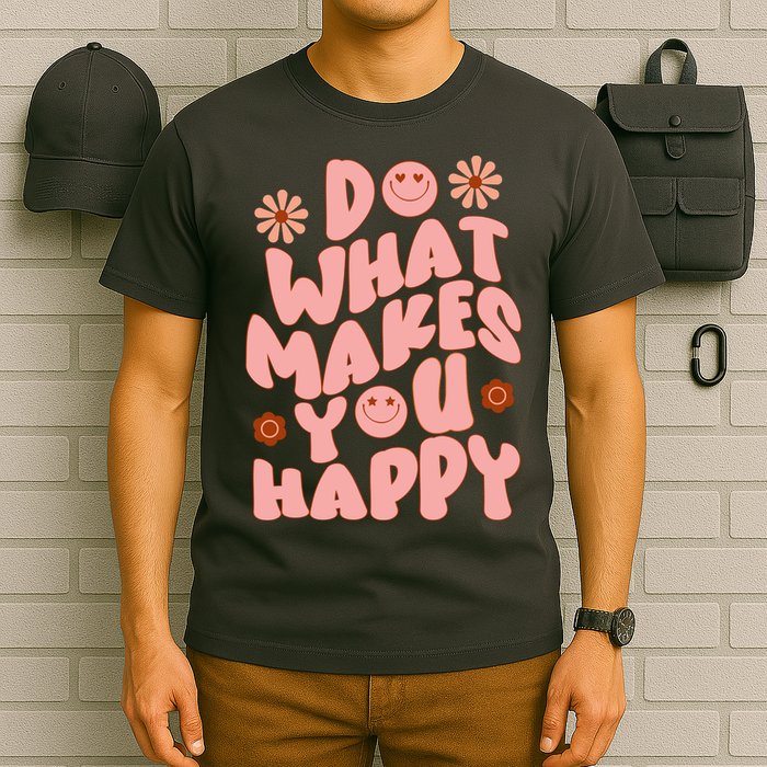 Do What Makes You Happy Hippie Retro Smile T-Shirt