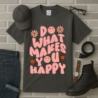 Do What Makes You Happy Hippie Retro Smile Tall T-Shirt