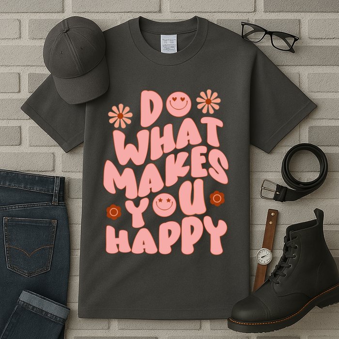 Do What Makes You Happy Hippie Retro Smile Tall T-Shirt