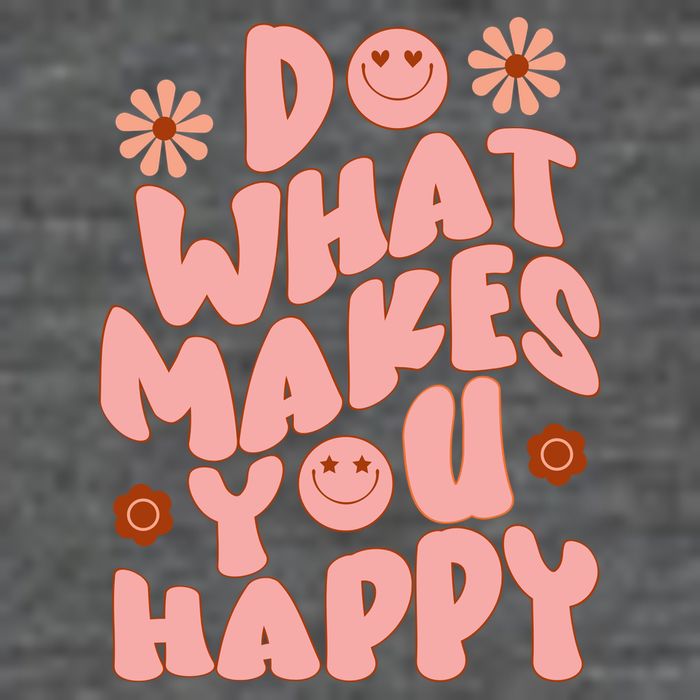 Do What Makes You Happy Hippie Retro Smile Button
