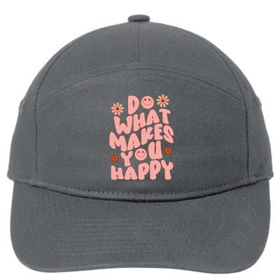 Do What Makes You Happy Hippie Retro Smile 7-Panel Snapback Hat