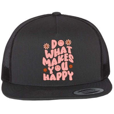 Do What Makes You Happy Hippie Retro Smile Flatbill Hat