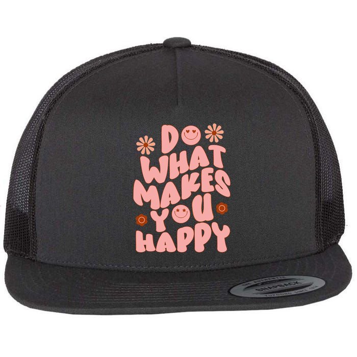 Do What Makes You Happy Hippie Retro Smile Flatbill Hat