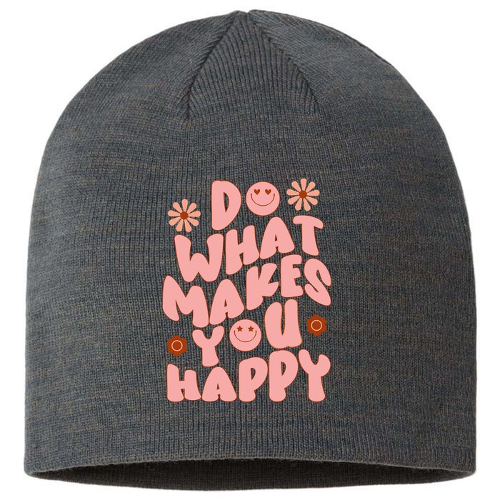 Do What Makes You Happy Hippie Retro Smile Sustainable Beanie