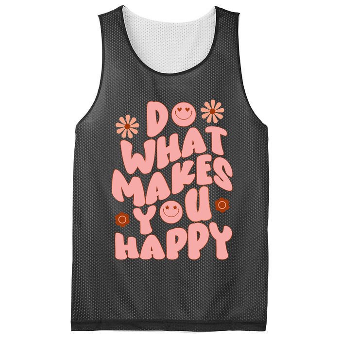 Do What Makes You Happy Hippie Retro Smile Mesh Reversible Basketball Jersey Tank