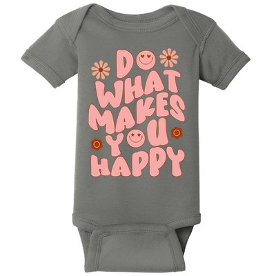 Do What Makes You Happy Hippie Retro Smile Baby Bodysuit