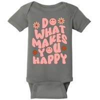 Do What Makes You Happy Hippie Retro Smile Baby Bodysuit