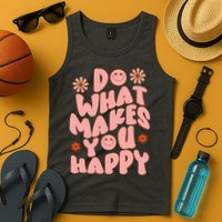 Do What Makes You Happy Hippie Retro Smile Tank Top
