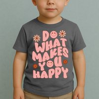 Do What Makes You Happy Hippie Retro Smile Toddler T-Shirt