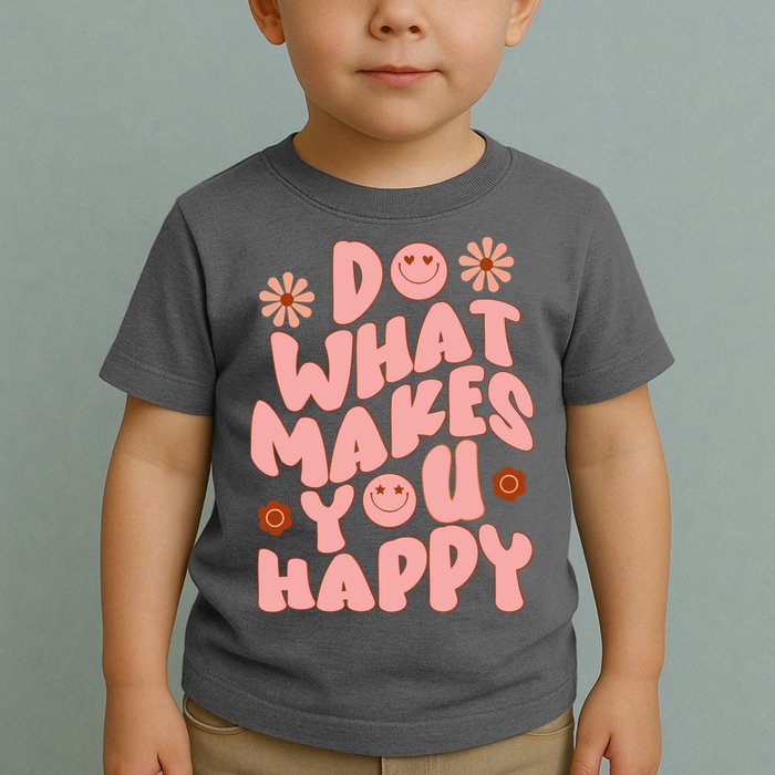 Do What Makes You Happy Hippie Retro Smile Toddler T-Shirt