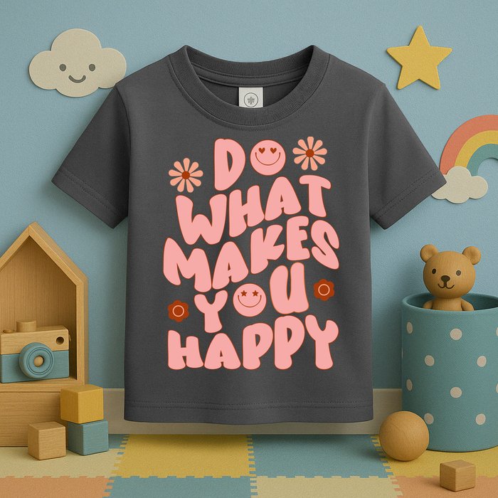 Do What Makes You Happy Hippie Retro Smile Toddler T-Shirt