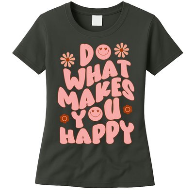 Do What Makes You Happy Hippie Retro Smile Womens T-Shirt