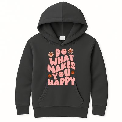 Do What Makes You Happy Hippie Retro Smile Kids Hoodie