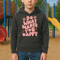 Do What Makes You Happy Hippie Retro Smile Kids Hoodie
