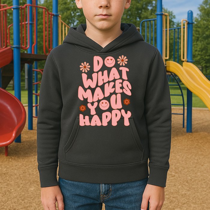 Do What Makes You Happy Hippie Retro Smile Kids Hoodie