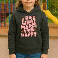 Do What Makes You Happy Hippie Retro Smile Kids Hoodie