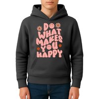 Do What Makes You Happy Hippie Retro Smile Kids Hoodie