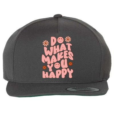 Do What Makes You Happy Hippie Retro Smile Wool Snapback Cap