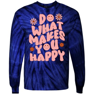 Do What Makes You Happy Hippie Retro Smile Tie-Dye Long Sleeve Shirt