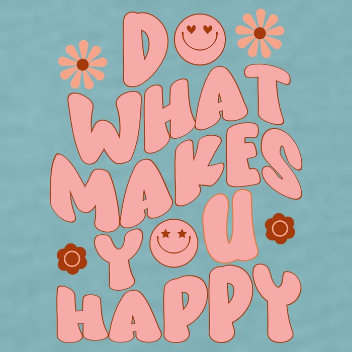 Do What Makes You Happy Hippie Retro Smile Sueded Cloud Jersey T-Shirt