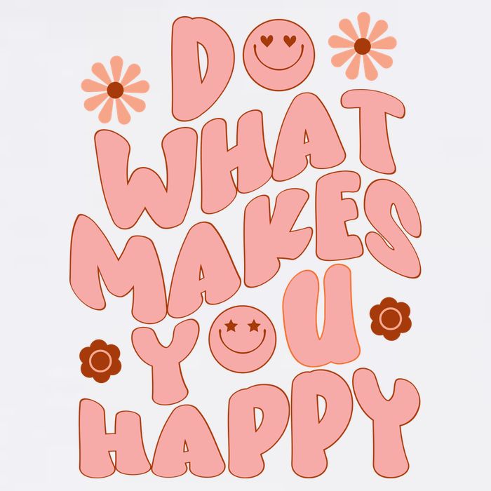 Do What Makes You Happy Hippie Retro Smile Garment-Dyed Sweatshirt