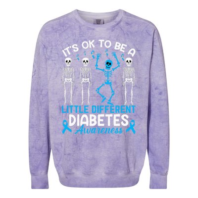 Diabetes Warrior Mom awareness It's Ok To Be Different Colorblast Crewneck Sweatshirt