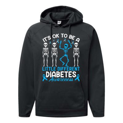 Diabetes Warrior Mom awareness It's Ok To Be Different Performance Fleece Hoodie