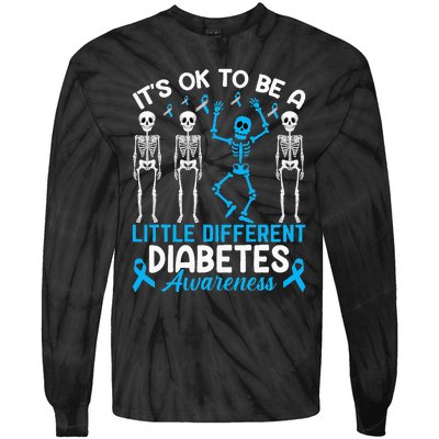 Diabetes Warrior Mom awareness It's Ok To Be Different Tie-Dye Long Sleeve Shirt