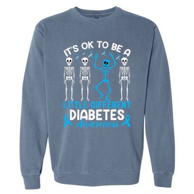 Diabetes Warrior Mom awareness It's Ok To Be Different Garment-Dyed Sweatshirt